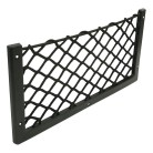 Elastic storage net – side view showing black elastic netting and plastic frame with two mounting holes.
