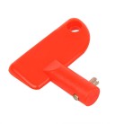 Key for disconnector 990003095 – front view showing red color and key shape with attachment hole.
