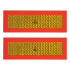 Alu-Warntafel ECE 70 – Frontansicht mit reflektierender Oberfläche und rotem sowie gelbem Warnsymbol.