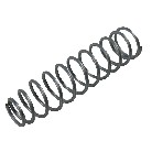 Molla di pressione di ricambio – acciaio galvanizzato – diametro 15 mm, lunghezza 60 mm, vista frontale su sfondo bianco.