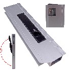 Serratura a caduta in alluminio – maniglia nera a 180° – lunghezza 300 mm per sponde destra.