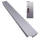 Contre-support 500mm – vue de face – aluminium anodisé argenté avec verrouillage à tenon champignon pour ridelle à gauche.