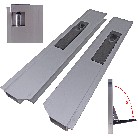 Bordwandverschluss – Detailansicht in Silber und Schwarz mit Bolzenverriegelung und Kunststoffkappe oben.