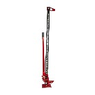 Cric agricole à crémaillère 48" Hi-Lift – rouge et noir, capacité de 3000 kg, vue de côté sur fond blanc.
