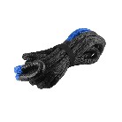 Kinetisches Seil 15t – Frontansicht mit schwarzem und blauem Schutzgeflecht, 9,1m lang und 28mm dick.