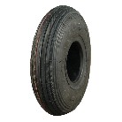 Viistosta näkymä KINGS TIRE V-5501 -renkaasta 2.50-3 – musta, 4PR, TT, suunniteltu nokkakärryihin.