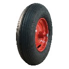Ruota completa 4.80/4.00-8 NaRubb S-2301 – cerchio in acciaio rosso con pneumatico S-2301 e finitura verniciata.