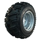 Roue complète KINGS TIRE KT-103 – pneu 26x12.00-12 avec jante en acier grise, vue de côté sur fond blanc.