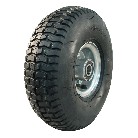 Complete wheel KINGS TIRE S-2101 – angled view showing black tire and silver steel rim with ball bearing.