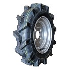 Complete wheel 4.50-10 KINGS TIRE V-8803 – side view showing black tire with V-8803 tread pattern and silver rim.