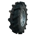 Complete wheel 6.00-12 KINGS TIRE V-8803 – side view showing aggressive black tire tread and silver metal rim.