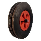 Complete wheel 4.80/4.00-8 KINGS TIRE V-8502 – side view showcasing red spokes and black tire.