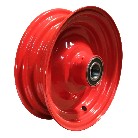 Rim 2.50Ax8H2 ET0 ball bearing – side view of red painted 8 inch steel wheel with a 2.50A width.
