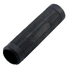 Ersättningshandtag svart Ø 27 mm – cylindrisk form med texturerad yta, sett från toppvy.