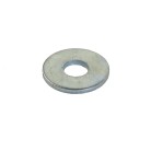 Beilagscheibe – Frontansicht mit einem Außendurchmesser von 18mm und verzinkter Oberfläche in Silber.