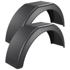Vue de face – ailes de remorque en plastique noires, 200 mm de large et 770 mm de long, design carré.