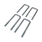 Set of 4 U-bolts M10 – top view showing galvanized silver finish and 120 mm length