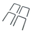 U-bolt M10 – top view showcasing the galvanized metallic grey finish and threaded ends in a set of four.