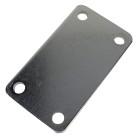 Plaque de serrage rectangulaire 140 x 80 x 6 mm – finition brute en acier galvanisé avec 4 trous de montage.