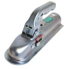 Forfra – Knott kuglekobling TYPE K7,5-C med sølv galvaniseret finish og håndtag til 50mm rundrør.