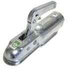 SPP Kugelkupplung ZSK 750 D – Seitenansicht mit 60mm Rundrohr, Sicherheitshebel und verzinktem Stahl.