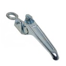 Eccentric lock adjustable with eyelet – front view showing silver galvanized steel and smooth lever for fastening.