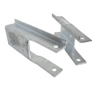 Schlegl screw connection axle VK80 – front view showing silver galvanized bracket with four mounting holes.