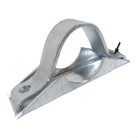 60mm Auflagebock – Seitenansicht mit gebogener Montagefläche und zwei Befestigungslöchern in verzinktem Stahl