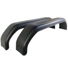 Tandem fender – side view showcasing black plastic, 220mm width, and rounded edges.