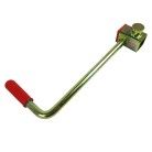 Sivusta näkyvä vaihto kahva – punainen kumikahva, neliömäinen kiinnitys, pitkä varsi.