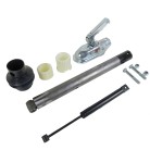 Vista frontale – set di pezzi di ricambio PEITZ PAV SR 1.3M in argento e nero con tirante e soffietto.