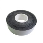 Insulating rubber tape – top view showcasing black self-sealing, flexible material on a plain white background.
