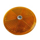 Riflettore rotondo giallo 60mm – superficie testurizzata e foro centrale per montaggio su sfondo bianco.