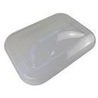 Replacement glass for hinged window – clear rectangular panel with smooth surface on a plain white background.