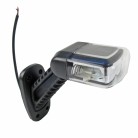 LED Umrissleuchte – Seitenansicht mit rotem und weißem Gehäuse sowie 4 schräg angeordneten LEDs.