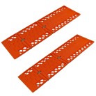 Set of 2 foldable starting aid – top view showing orange non-slip surface with honeycomb pattern.