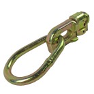 Airline dobbeltfitting med ring – sidevisning af galvaniseret stål med guld- og sølvfarvet finish.