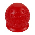 Capuchon de protection en caoutchouc rouge – vue de dessus montrant sa surface texturée et sa forme arrondie.
