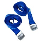 Cinghia di ancoraggio blu – 2,5m di lunghezza, 1 parte con chiusura a morsetto, forza di trazione LC=200 daN.