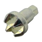 Bullone di regolazione per freno ruota BPW – testa a quattro punte e asta esagonale in finitura zincata.