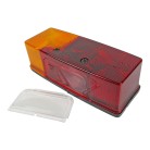 Jokon Dreikammerleuchte BBS(K) 510 L – Draufsicht mit klarer Linse und roten sowie orangefarbenen Linsen.