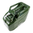 Bidon d'essence 10L en métal vert – construction robuste avec marquage de l'ONU et certification TÜV.