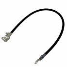 Battery cable black 1050 mm – front view showing black cable with metal ring terminal and eyelet connector.