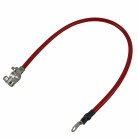 Battery cable red 680 mm – front view showing red cable and silver metal ring terminal.