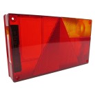 Vue de face – lentille de remplacement Aspöck droite avec motifs triangulaires en rouge et orange.