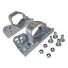 Alko Deichselanschlussprofile – Frontansicht mit zwei Montageschienen, fünf Befestigungslöchern und integriertem Griff in...