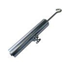 Spring mechanism – side view showing silver hook end and adjustable lever with a raw finish.