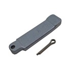 Flat bolt for Alko winches 501 Optima – front view showing silver galvanized finish and single hole for pin.