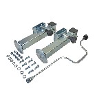 Support set – front view showing metallic silver finish, 415mm height, and adjustable lever for trailers.
