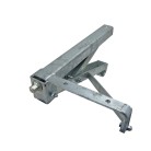 Turn-out support crank support left 500kg – side view showing adjustable leg, crank handle, and galvanized finish.